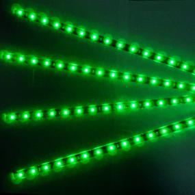 img 2 attached to ESUPPORT Green 12V 15 Led 30Cm Car Flexible Waterproof Underbody Light Strip Decoration Pack Of 4