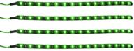 esupport green 12v 15 led 30cm car flexible waterproof underbody light strip decoration pack of 4 logo