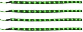 img 4 attached to ESUPPORT Green 12V 15 Led 30Cm Car Flexible Waterproof Underbody Light Strip Decoration Pack Of 4