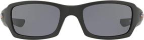 img 2 attached to 🕶️ Oakley Men's Standard Issue Fives Squared Flag Collection Sunglasses - Matte Black/Grey, OS