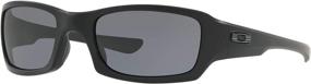 img 4 attached to 🕶️ Oakley Men's Standard Issue Fives Squared Flag Collection Sunglasses - Matte Black/Grey, OS