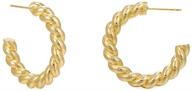 🎁 setrof 18k gold plated chunky open hoops - trendy lightweight earrings for women with gift, christmas jewelry | gold earrings dangle | stylish plated gold hoop earrings logo