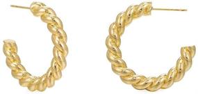 img 1 attached to 🎁 SETROF 18K Gold Plated Chunky Open Hoops - Trendy Lightweight Earrings for Women with Gift, Christmas Jewelry | Gold Earrings Dangle | Stylish Plated Gold Hoop Earrings