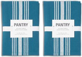 img 2 attached to 🛋️ KAF Home Soho Kitchen Dish Towel Set - 10 Tea Towels, 18 x 28 Inch - Soft & Absorbent Mixed Set of Flat Towels in Teal