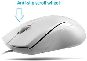 img 2 attached to 🐭 Rapoo N1600 Quiet Wired Mouse - 3-Button 1000DPI Optical Mouse, Ergonomic Shape, Quiet Button, Matte White - Ideal for Desktop Computers & Laptops