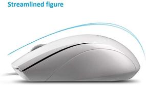 img 3 attached to 🐭 Rapoo N1600 Quiet Wired Mouse - 3-Button 1000DPI Optical Mouse, Ergonomic Shape, Quiet Button, Matte White - Ideal for Desktop Computers & Laptops