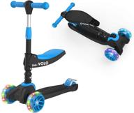 🛴 ridevolo k02 2-in-1 kick scooter with removable seat | ideal for 2-6 year olds – adjustable height | extra-wide deck | pu flashing wheels | perfect christmas gift логотип