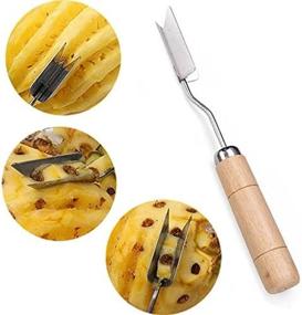 img 1 attached to 🍍 Efficient 2Pcs V Shape Stainless Steel Pineapple Eye Peeler Remover for Easy Eye Removal