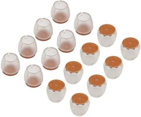 img 4 attached to 🪑 Shintop 16pcs Silicone Chair Leg Caps, Clear Round Table Chair Leg Tips, Anti-Slip and Scratch-Prevention