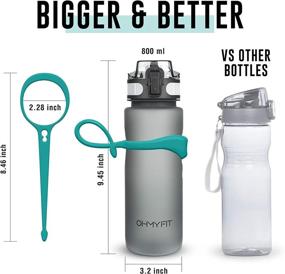 img 2 attached to 🚰 Tritan Sports Water Bottle with Magnetic Strap, Silicone Holder Handle, and Flip Top Lid - BPA Free, 18 oz and 30 oz Sizes