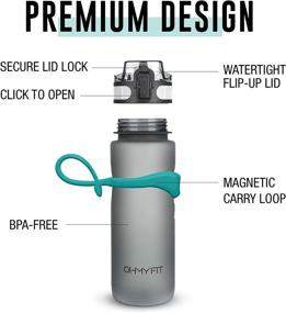 img 3 attached to 🚰 Tritan Sports Water Bottle with Magnetic Strap, Silicone Holder Handle, and Flip Top Lid - BPA Free, 18 oz and 30 oz Sizes