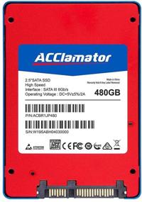 img 3 attached to Acclamator SSD 480GB 2.5 дюйма Внутренний SATA3 6Gb/s Твердотельный накопитель для ноутбука или настольного ПК - Синий