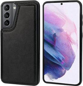 img 2 attached to 📱 ONETOP Samsung Galaxy S21 Wallet Case with Card Holder - PU Leather Kickstand Card Slots, Double Magnetic Clasp, Durable Shockproof Cover 5G 6.2 Inch (Black)