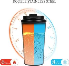 img 2 attached to ☕ 17oz Double Walled Insulated Stainless Steel Travel Coffee Mug - Vacuum Sealed Coffee Cup, Reusable Thermal Tumbler with Leak Proof Lid - Keeps Hot and Cold Water, Coffee, Tea Drinks (Black)