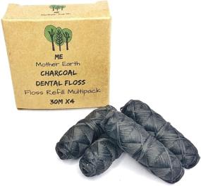 img 1 attached to 🌱 Vegan Biodegradable Bamboo Charcoal Dental Floss Refill | Natural Candelilla Wax | 33yds x4 | Peppermint Essential Oil | Eco Friendly Oral Care | 4 Pack - Zero Waste