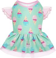 kyeese dog dress pineapple floral icecream print with ruffle sleeves: cute sundress for small dogs, doggie clothes логотип