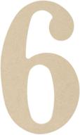 🔢 9.5-inch mpi mdf classic font wood letters & numbers - number 6 logo