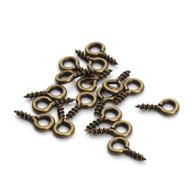 🔩 linsoir beads 200pcs antique bronze tiny screw eyes pin bails: sturdy metal pegs for jewelry making (5x12mm) logo