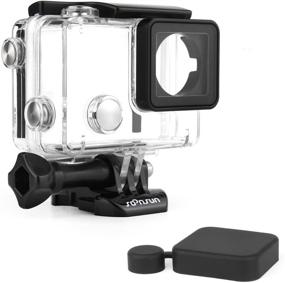 img 4 attached to SOONSUN Standard Waterproof Dive Housing Case - 40m Underwater for GoPro Hero 4/3+ Camera with BacPac Backdoor and Lens Cap