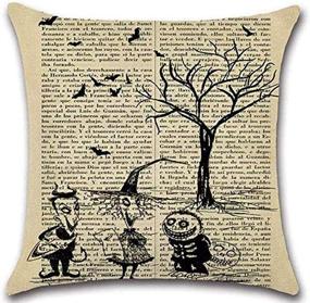 img 1 attached to 🖤 Romantic Nightmare Before Christmas Decorative Throw Pillow Covers: Vintage Newspaper Background Pillow Case Cushion for Unique Special Day Memories