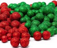 ❄️ glittery colored snow balls - set of 5 bags: red and green foam balls by banberry designs for vase filler, table scatter decorations, party accessories logo