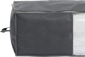 img 1 attached to 🎋 Versatile Surblue Bamboo Under-Bed Storage Organizer Zipper Bags - 2 Piece Set with Handle & Clear Window in Elegant Grey