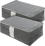 🎋 versatile surblue bamboo under-bed storage organizer zipper bags - 2 piece set with handle & clear window in elegant grey логотип