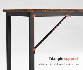 img 1 attached to 🖥️ VASAGLE ALINRU Computer Desk, 31.5-Inch Writing Desk, Small Home Office Study Workstation, Industrial Style Laptop Table, Easy Assembly, Steel Frame, Rustic Brown/Black ULWD038B01