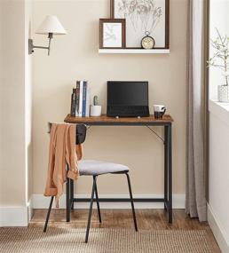 img 3 attached to 🖥️ VASAGLE ALINRU Computer Desk, 31.5-Inch Writing Desk, Small Home Office Study Workstation, Industrial Style Laptop Table, Easy Assembly, Steel Frame, Rustic Brown/Black ULWD038B01