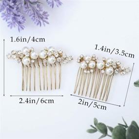 img 3 attached to 💍 Asooll Gold Pearl Hair Comb for Wedding, Bride Crystal Headpiece with Bridal Rhinestone Hair Clip - Hair Accessories Set for Women and Girls (Pack of 2)