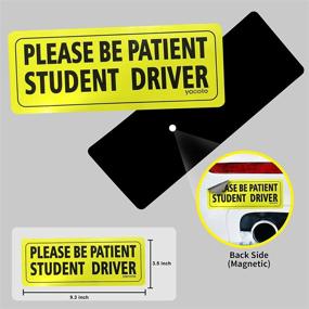 img 3 attached to 🚗 Yacoto 3Pcs Student Driver Car Magnet Safety Sign: Reflective Bumper Magnets for New Drivers