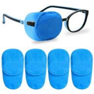 👶 kids eye patches: 4 pack right & left eye patches for glasses, amblyopia, lazy eye, strabismus, surgery recovery - blue logo