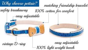 img 3 attached to 🐱 Pettsie Breakaway Cat Collar Bowtie and Friendship Bracelet Set - Includes Gift Box, Made of Durable 100% Cotton, Features D-Ring for Accessories, Lightweight, Comfortable, Soft - Adjustable Size 8-11 Inch