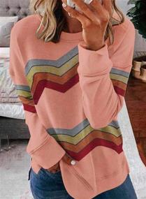 img 3 attached to BTFBM Sweatshirts Striped Sleeve Pullover Outdoor Recreation for Hiking & Outdoor Recreation Clothing