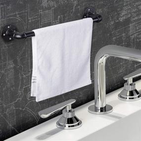 img 1 attached to Set of 2 - 18 Inch Industrial Pipe Towel Bars for Bathroom, Elibbren Towel Bar Accessory for DIY Wall Mount Bath Towel Rack Holder