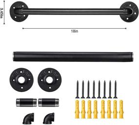 img 3 attached to Set of 2 - 18 Inch Industrial Pipe Towel Bars for Bathroom, Elibbren Towel Bar Accessory for DIY Wall Mount Bath Towel Rack Holder