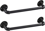 set of 2 - 18 inch industrial pipe towel bars for bathroom, elibbren towel bar accessory for diy wall mount bath towel rack holder logo