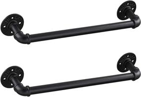 img 4 attached to Set of 2 - 18 Inch Industrial Pipe Towel Bars for Bathroom, Elibbren Towel Bar Accessory for DIY Wall Mount Bath Towel Rack Holder