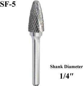 img 3 attached to 🌳 SF-5 Tungsten Carbide Burr Rotary File - Tree Shape, Double Cut for Die Grinder Drill Bits - 1/4'' Shank, 1/2'' Cutter - Versatile Cutter for Precision Work