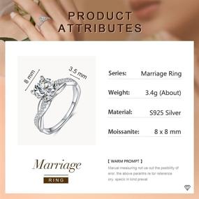 img 3 attached to 💍 Sterling Silver Wedding Rings for Women by Lorajewel | Moissanite Diamond Engagement Ring | Anniversary Promise Rings for Her | I Love You Gifts