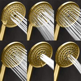 img 2 attached to 🚿 ShowerMaxx Luxury Spa Series: 6 Spray Settings Hand Held Shower Head with Long Stainless Steel Hose, Polished Brass/Gold Finish