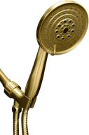 🚿 showermaxx luxury spa series: 6 spray settings hand held shower head with long stainless steel hose, polished brass/gold finish logo