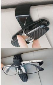 img 1 attached to 🕶️ TAO CICADA Glasses Clip for Car - 2 Pack, 180° Rotational Holder with Ticket Card & Sun Visor Clip (Black)