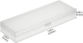 img 3 attached to 🖊️ White Plastic Pencil Case with Hinged Lid and Snap Closure - Ideal for Pencils, Pens, Drill Bits, and Office Supplies (Pack of 4)