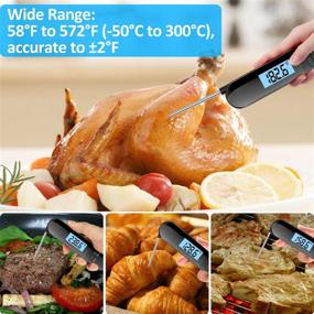 img 3 attached to Digital Waterproof Meat Thermometer with LCD Backlight for Cooking/Grilling/Candy/Liquids - Instant Read Food Thermometer