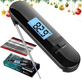 img 4 attached to Digital Waterproof Meat Thermometer with LCD Backlight for Cooking/Grilling/Candy/Liquids - Instant Read Food Thermometer