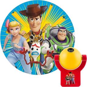 img 4 attached to 🌙 Проектируемые светодиодные ночные лампы Disney Toy Story 4 для детей, подключение к розетке с функцией автоматического включения на закате Buzz Lightyear, Шериф Вуди, Бо-Пип и Форки на потолке, стене или полу - 1 изображение (Модель: 45057)