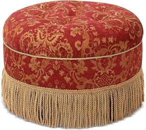 img 1 attached to 🔴 Jennifer Taylor Home Yolanda Collection: Traditional Modern Hand Tufted Round Ottoman in Red Gold with Cord and Fringe