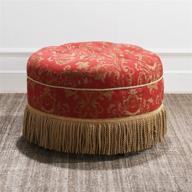 🔴 jennifer taylor home yolanda collection: traditional modern hand tufted round ottoman in red gold with cord and fringe logo