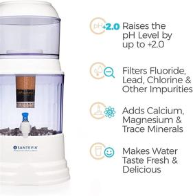 img 3 attached to 🚰 Santevia Gravity Water System - Countertop Model: Alkaline and Fluoride Filter with Mineral Infusion, Chlorine and Fluoride Removal